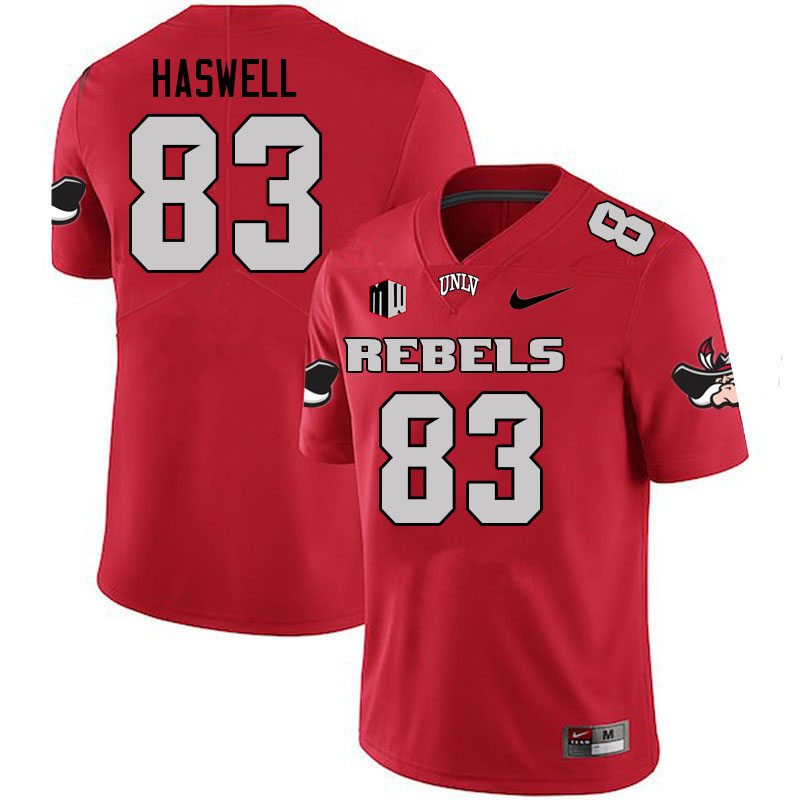 Men #83 Cooper Haswell UNLV Rebels College Football Jerseys Stitched Sale-Scarlet